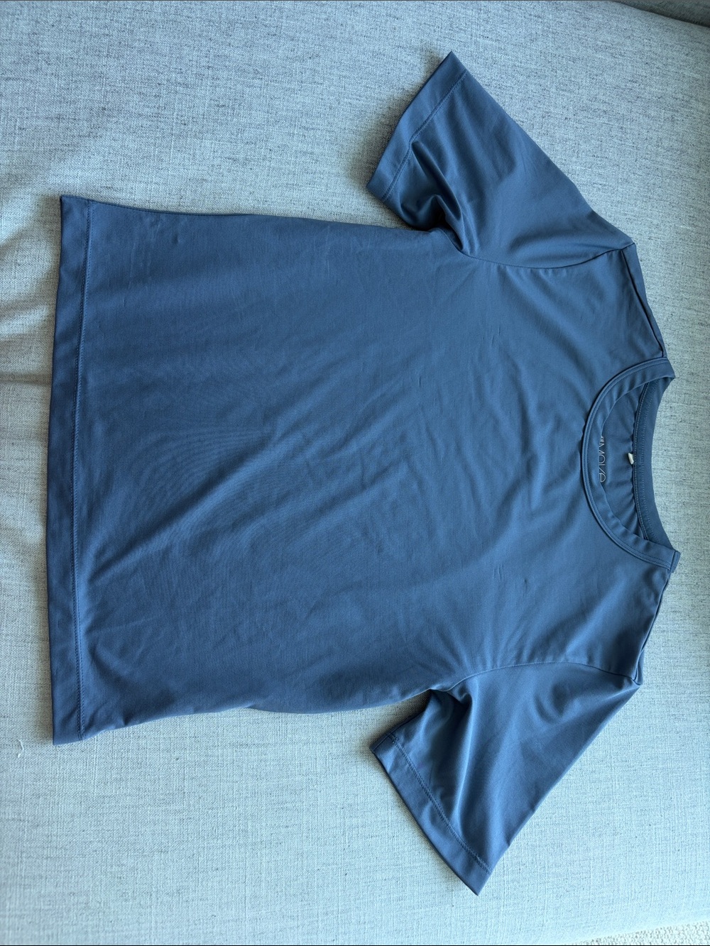 Blue Short-Sleeve Crewneck Women's Top